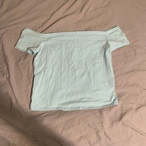 PACSUN basics: baby blue off the shoulder crop top